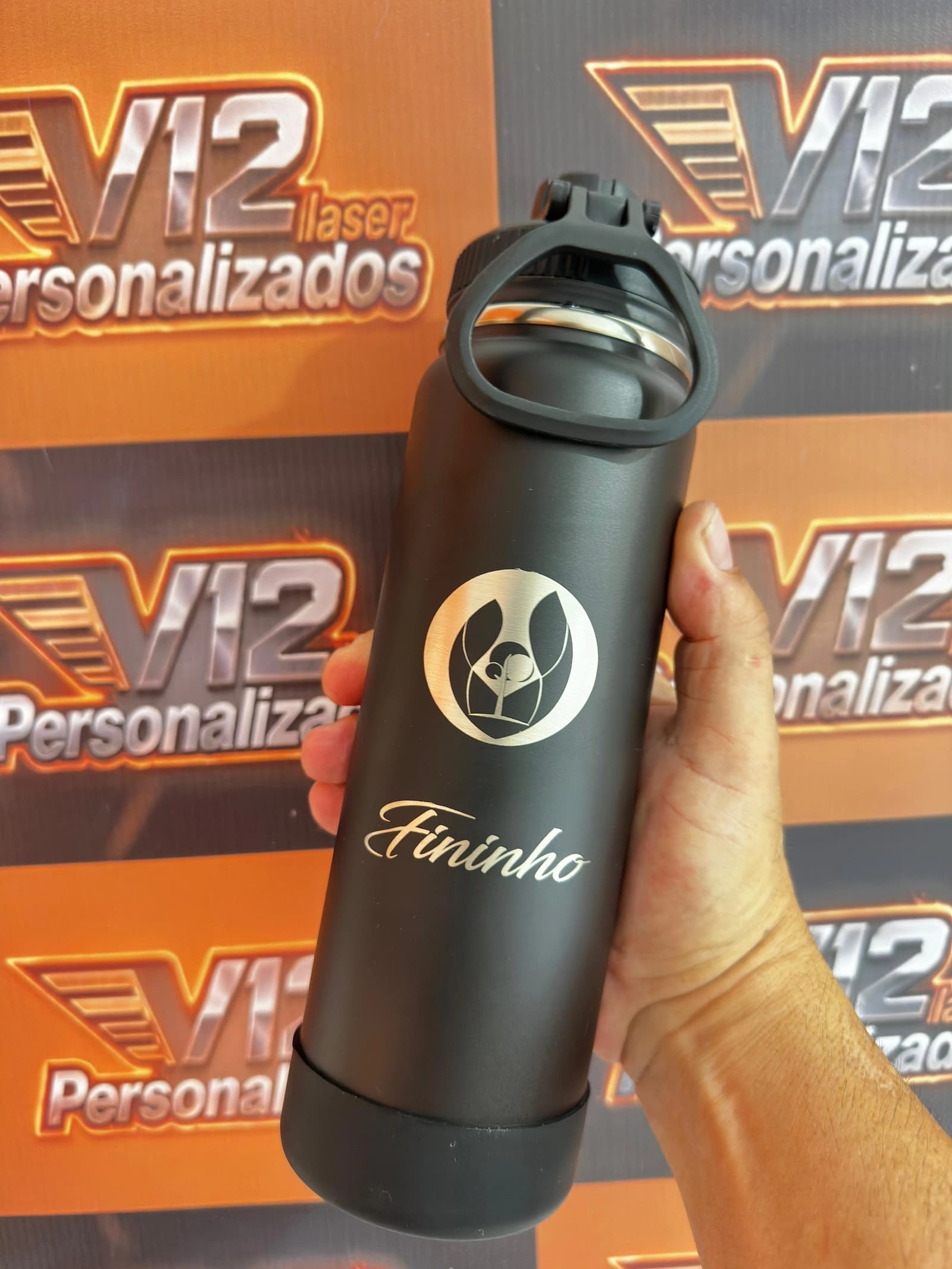 Garrafa Térmica Personalizada Preta